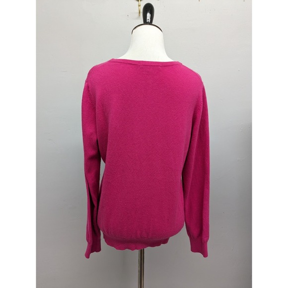 Boden‎ Bright Pink Embellished Rhinestones Pullover Sweater Cashmere Blend Sz 10 - Picture 4 of 12